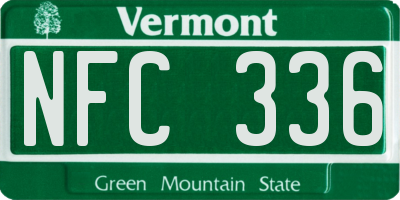 VT license plate NFC336