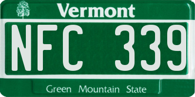 VT license plate NFC339
