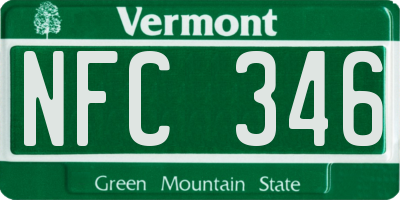 VT license plate NFC346