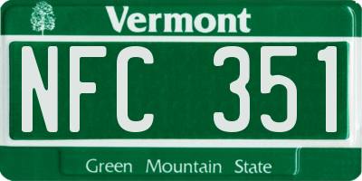 VT license plate NFC351