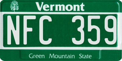 VT license plate NFC359