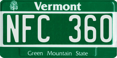 VT license plate NFC360