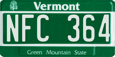 VT license plate NFC364