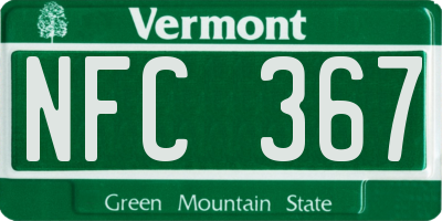 VT license plate NFC367