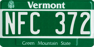 VT license plate NFC372