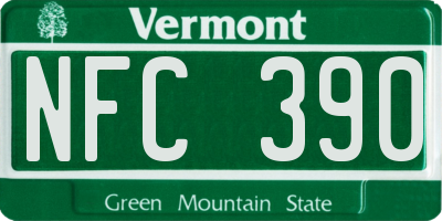 VT license plate NFC390