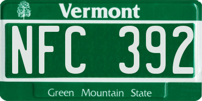 VT license plate NFC392
