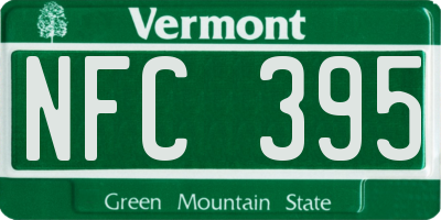 VT license plate NFC395