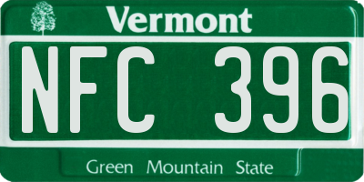 VT license plate NFC396