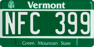 VT license plate NFC399