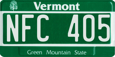 VT license plate NFC405