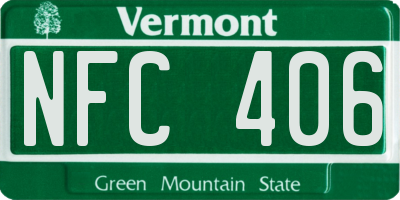 VT license plate NFC406