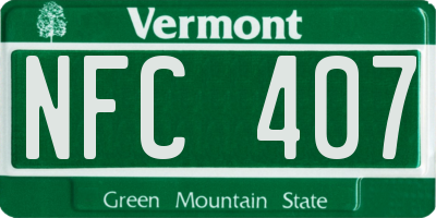 VT license plate NFC407