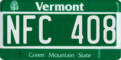 VT license plate NFC408