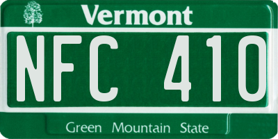 VT license plate NFC410