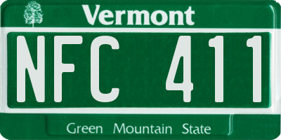 VT license plate NFC411