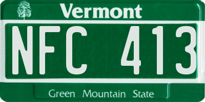 VT license plate NFC413
