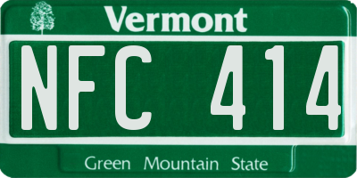 VT license plate NFC414