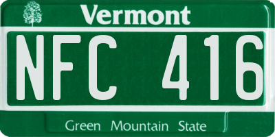 VT license plate NFC416