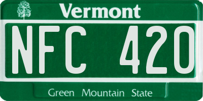 VT license plate NFC420