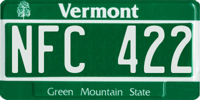 VT license plate NFC422