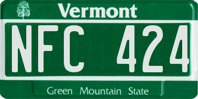 VT license plate NFC424