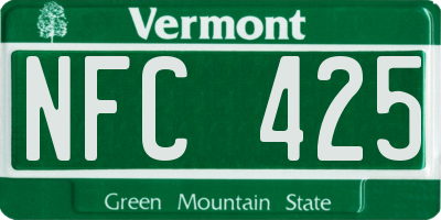 VT license plate NFC425