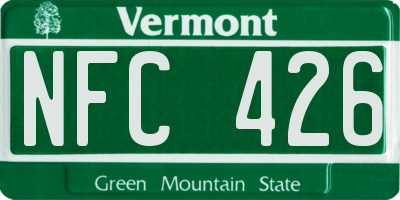 VT license plate NFC426