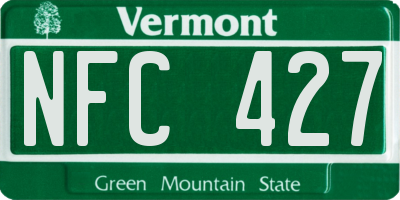 VT license plate NFC427