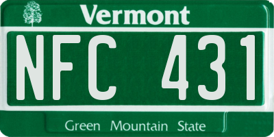VT license plate NFC431