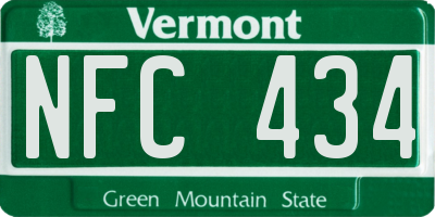 VT license plate NFC434