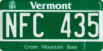 VT license plate NFC435