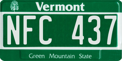 VT license plate NFC437