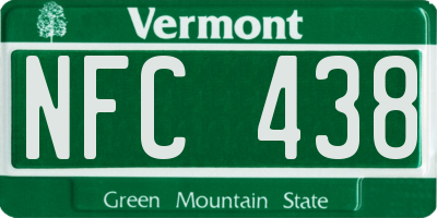 VT license plate NFC438