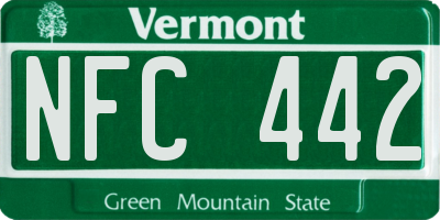 VT license plate NFC442