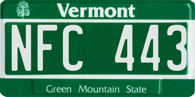 VT license plate NFC443