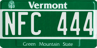VT license plate NFC444