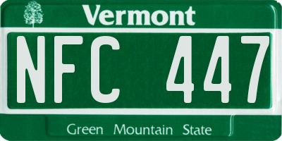 VT license plate NFC447