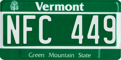 VT license plate NFC449