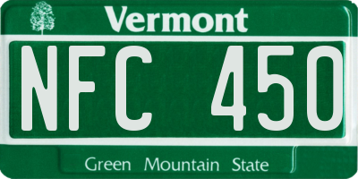 VT license plate NFC450