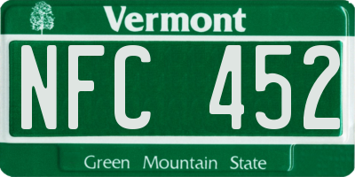 VT license plate NFC452