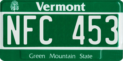 VT license plate NFC453
