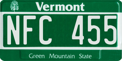 VT license plate NFC455