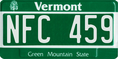 VT license plate NFC459