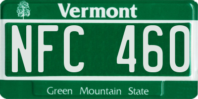 VT license plate NFC460