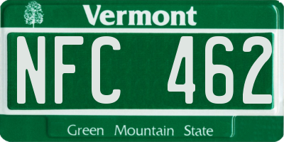 VT license plate NFC462