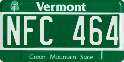 VT license plate NFC464
