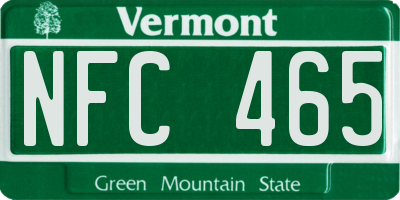 VT license plate NFC465