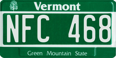 VT license plate NFC468