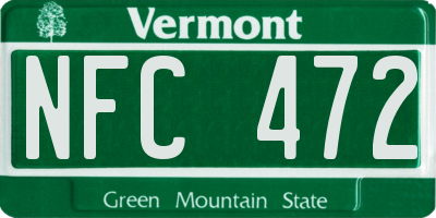 VT license plate NFC472